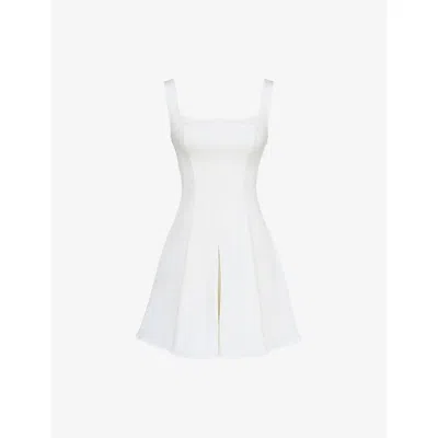 House Of Cb Womens Vintage Ivory Amelie Square-neck Stretch-crepe Mini Dress In White