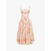 House Of Cb Vivien Gingham Midi Sundress In Peach Poppy