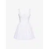 House Of Cb Womens White Ami Corset-bodice Stretch-cotton Mini Dress In White