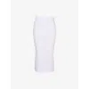 House Of Cb Womens White Antonie Broderie-anglaise Slim-fit Cotton Midi Skirt