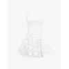 House Of Cb Womens White Elara Broderie-anglaise Cotton Mini Dress In White