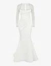 House Of Cb Elise Sweetheart-neckline Corset-satin Bridal Gown In White