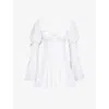 House Of Cb Of Cb Womens Ellerie Corset-bodice Stretch-cotton Mini Dress White