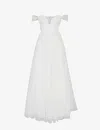 House Of Cb Womens White Fairytale Off-the-shoulder Tulle Bridal Gown In White