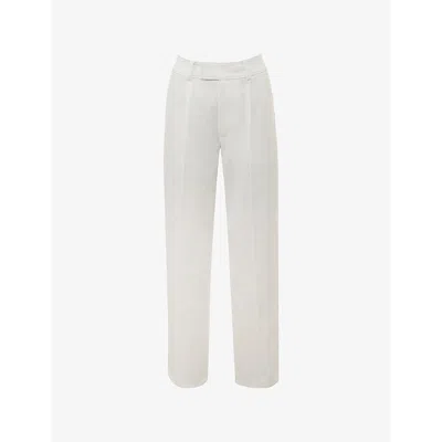 House Of Cb Womens White Hayden Checked Stretch-woven Trousers Xs