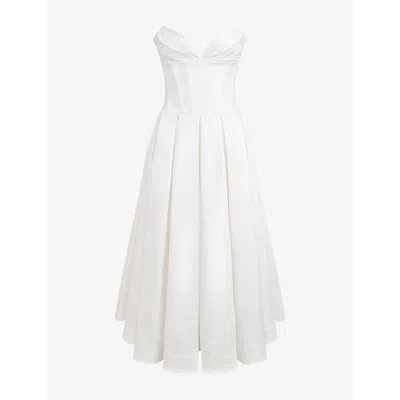 House Of Cb Womens Lady Strapless Woven Midi Dress White