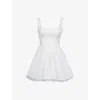 House Of Cb Womens White Letitia Corseted Stretch-cotton Mini Dress In White
