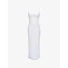 House Of Cb Womens White Lini Bodycon Stretch-mesh Maxi Dress In White
