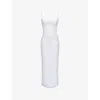 House Of Cb Womens White Lini Bodycon Stretch-mesh Maxi Dress In White