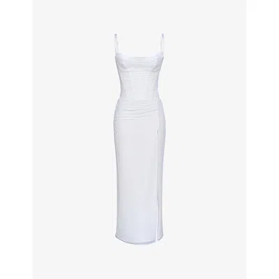 HOUSE OF CB WOMENS HOUSE OF CB LINI BODYCON STRETCH-MESH MAXI DRESS
