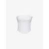 House Of Cb Womens White Livie Broderie-texture Cotton Corset To In White