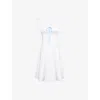 House Of Cb Womens White Mathilde Broderie-anglaise Stretch-cotton Midi Dress In White