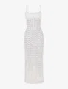 House Of Cb Womens White Myla Drawstring Woven Maxi Dress In White