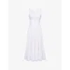 House Of Cb Womens White Sienna Sleeveless Stretch-cotton Midi Dress In White