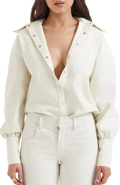 House Of Cb Zuri Loose Fit Shirt In Ivory