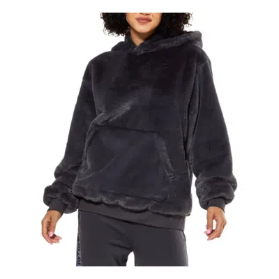 House Of Cenmar (wmns)  Fur Hoodie 'grey' In Black