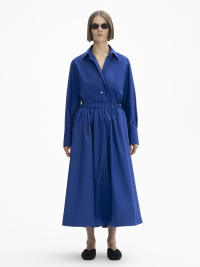 House Of Dagmar A-lined Midi Skirt In Electric Blue