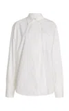 House Of Dagmar Asymmetric Cotton Shirt In White