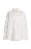 House Of Dagmar Asymmetric Cotton Shirt In White