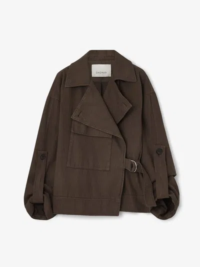 House Of Dagmar Aviator Jacket In Dusty Brown