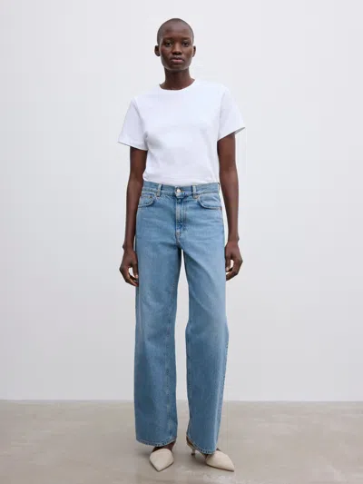 House Of Dagmar Baggy Fit Denim In Light Blue
