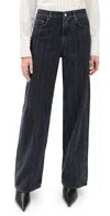 House Of Dagmar Baggy Fit Jeans Black White In Black