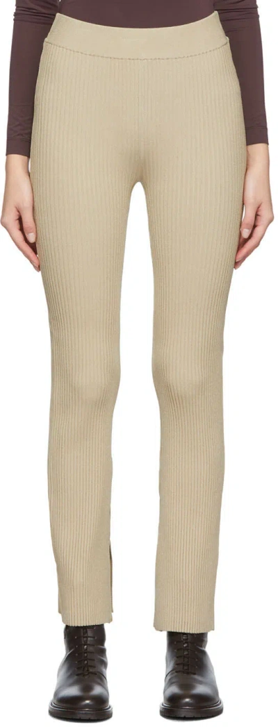 House Of Dagmar Beige Shiloh Split Hem Leggings In 272 Nocciola