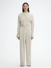 House Of Dagmar Bias Cut Top In Pearl Grey