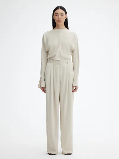 House Of Dagmar Bias Cut Top In Pearl Grey
