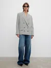 House Of Dagmar Bouclé Blazer In Salt And Pepper