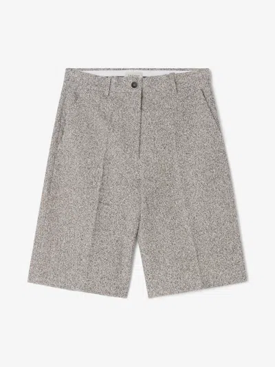 House Of Dagmar Bouclé Shorts In Salt And Pepper