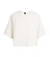 House Of Dagmar Bouclé Zip-up T-shirt In Ivory