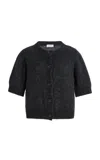 House Of Dagmar Brushed Alpaca-knit Cardigan In Gray