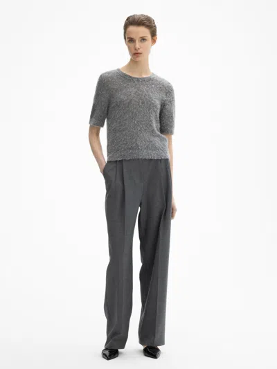 House Of Dagmar Brushed Alpaca Top In Dark Grey