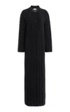 House Of Dagmar Cable-knit Wool-cashmere Maxi Dress In Grey