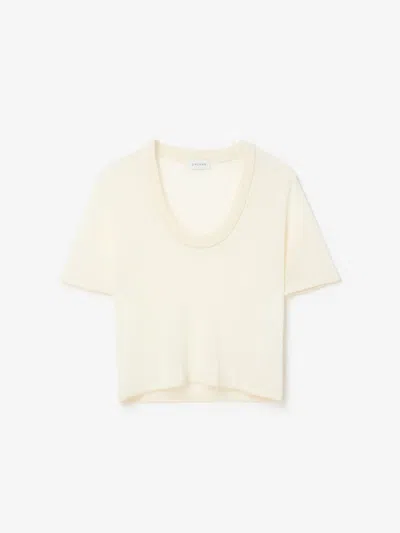 House Of Dagmar Cashmere Knit Top |  | Cream White | Size L | 100% Cashmere In Neutral