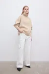 House Of Dagmar Cashmere Turtleneck In Neutral