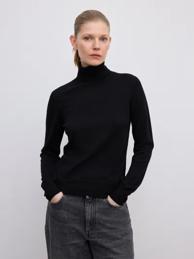 House Of Dagmar Cashmere Turtleneck In Black