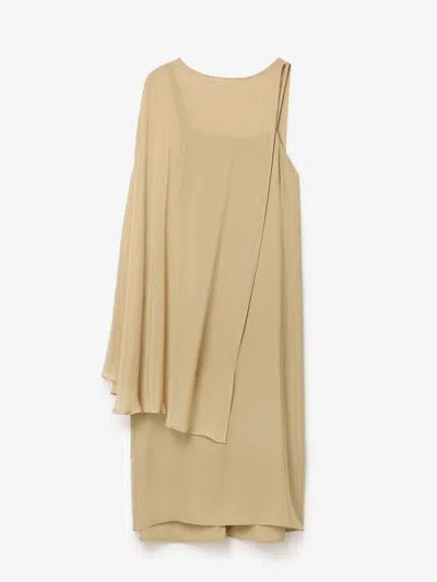 House Of Dagmar Chiffon Cape Dress |  | Clay Beige | Size 42 | 100% Eco-friendly Viscose In Brown