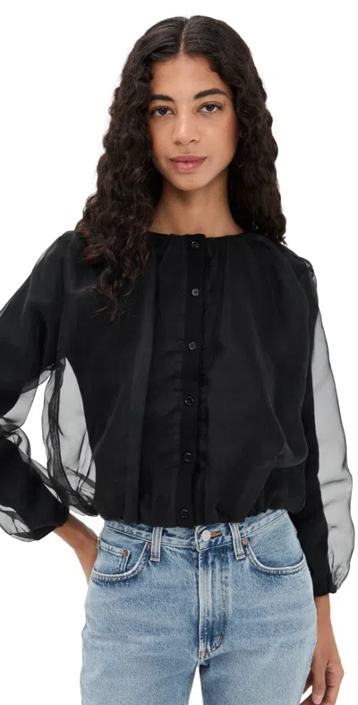 House Of Dagmar Chiffon Cardigan In Black