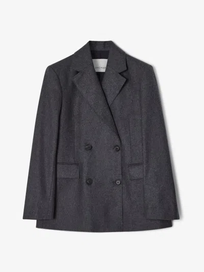 House Of Dagmar Classic Raw Blazer In Grey Melange