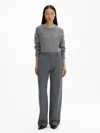 House Of Dagmar Classic Suit Trouser In Grey Melange