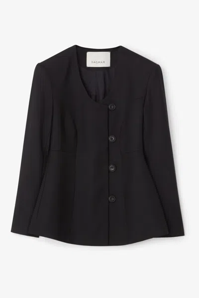 House Of Dagmar Collarless Blazer In Black