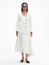 House Of Dagmar Collarless Blazer In Ivory White