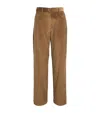 House Of Dagmar Organic Cotton Corduroy Wide-leg Pants In Brown