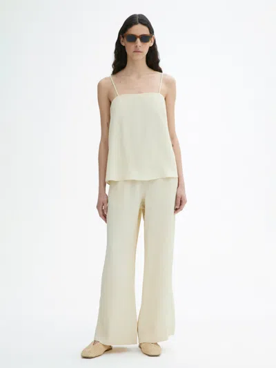 House Of Dagmar Crinkled Tube Top In Marzipan White