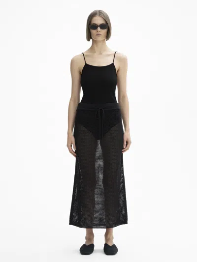 House Of Dagmar Crochet Skirt In Black