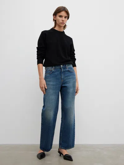 House Of Dagmar Cropped Denim In Vintage Blue