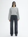 House Of Dagmar Cropped Long Sleeve In Black Stripe