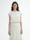 House Of Dagmar Cropped Striped Top In Vanilla Stripe